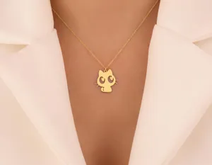 Cat Pendant Necklace in Gold Tone for Cat Lovers – 3