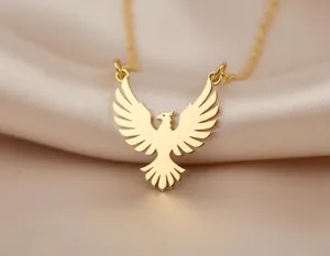 Phoenix Pendant Necklace: Gold Plated Minimalist Design in Sterling Silver – 2