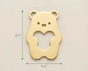 Bear Pendant Necklace with Heart Cutout in Gold, Rose Gold or Silver – 4