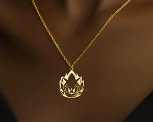 Sonic Head Necklace – Gold Plated Gaming Pendant in 925 Sterling Silver – 3