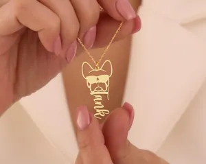 Personalized French Bulldog Name Necklace with Custom Text – 2