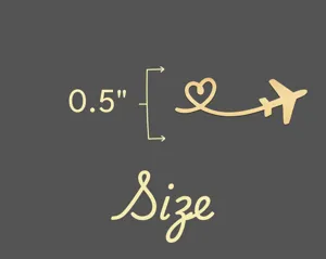 Airplane Necklace with Heart Design in Gold Plated Sterling Silver – 5