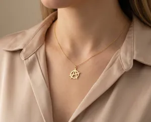 Anarchy Pendant Necklace: Gold Plated Sterling Silver Statement Jewelry – 2