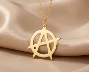 Anarchy Pendant Necklace: Gold Plated Sterling Silver Statement Jewelry – 3