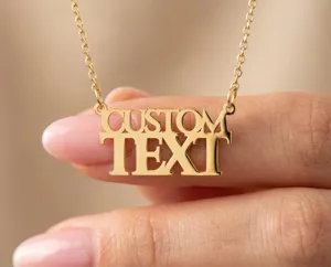 Custom Text Necklace – Personalized 925 Sterling Silver Pendant – 2