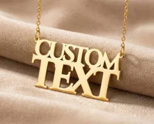 Custom Text Necklace – Personalized 925 Sterling Silver Pendant – 1