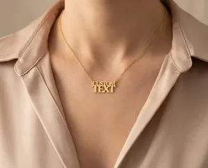 Custom Text Necklace – Personalized 925 Sterling Silver Pendant – 3