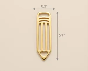 Pencil Necklace in Gold Finish – Whimsical Artist Pendant – 4