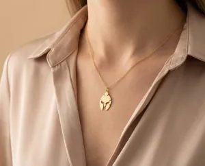 Spartan Helmet Pendant Necklace in Sterling Silver – 2