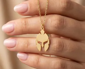 Spartan Helmet Pendant Necklace in Sterling Silver – 1