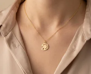 Palette Pendant Necklace in Sterling Silver with Gold or Rose Gold Plating – 2