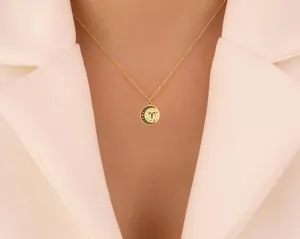 Aries Zodiac Moon Necklace: Celestial Gold-Plated Pendant – 3