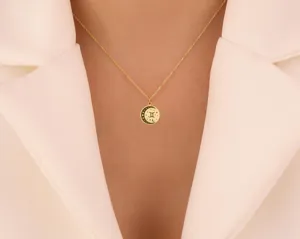Gemini Zodiac Moon Necklace – Gold-Plated Astrology Pendant – 3