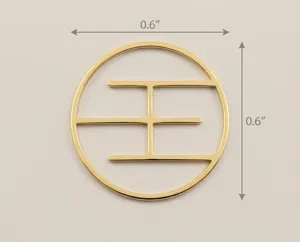 Zen Circle Necklace: Minimalist Inner Line Pendant in Gold Plated Sterling Silver – 3