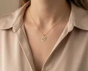 Leaf Necklace: Handmade 925 Sterling Silver Pendant in Gold, Rose Gold or Silver – 2