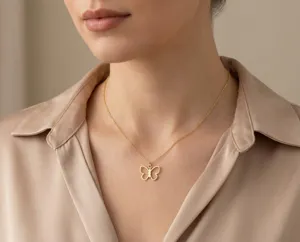 Butterfly Pendant Necklace in 925 Sterling Silver - Gold, Rose Gold or Silver Finish – 2