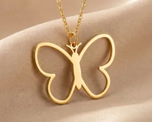 Butterfly Pendant Necklace in 925 Sterling Silver - Gold, Rose Gold or Silver Finish – 1