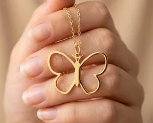 Butterfly Pendant Necklace in 925 Sterling Silver - Gold, Rose Gold or Silver Finish – 3