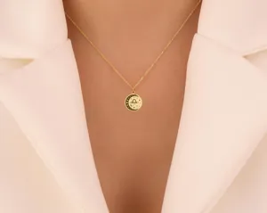 Libra Zodiac Moon Necklace – Gold-Plated Celestial Pendant for Libra Women – 3