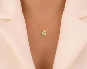 Taurus Zodiac Moon Phase Necklace in Gold-Plated Sterling Silver – 3