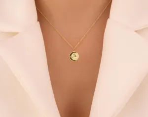 Virgo Zodiac Moon Phase Necklace in Gold Plated 925 Sterling Silver – 3