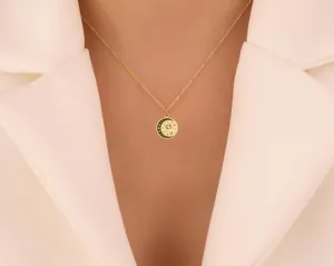 Cancer Zodiac Moon Phase Necklace in Gold Plated Sterling Silver – 3