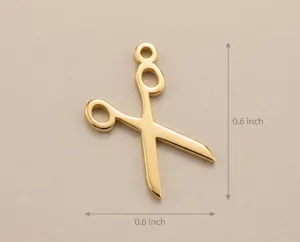 Scissors Necklace: Handmade 925 Sterling Silver Pendant with Gold or Rose Gold Plating – 4
