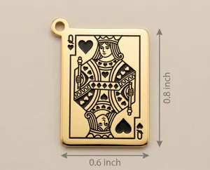 Queen of Hearts Necklace: Gold-Plated Pendant with Black Detailing – 3