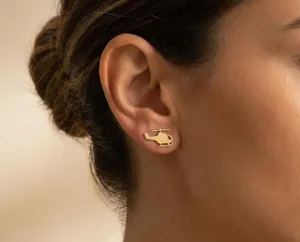 Helicopter Earrings in 925 Sterling Silver with Gold Finish – 1