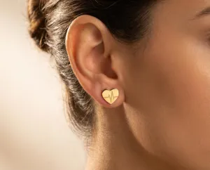 Heartbeat Heart Earrings in Sterling Silver – Gold, Rose Gold or Silver – 2