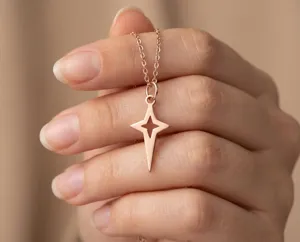 North Star Necklace in 925 Sterling Silver with Gold, Rose Gold or Silver Finish – 2