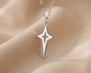 North Star Necklace in 925 Sterling Silver with Gold, Rose Gold or Silver Finish – 3