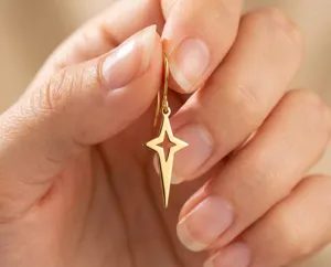 North Star Dangle Earrings: Handmade Celestial Jewelry in 925 Sterling Silver – 3