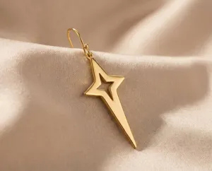North Star Dangle Earrings: Handmade Celestial Jewelry in 925 Sterling Silver – 2