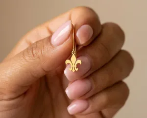 Fleur de Lis Earrings: 925 Sterling Silver, Gold or Rose Gold Plated – 2