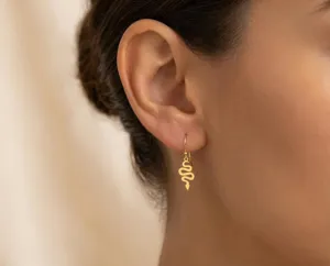 Snake Earrings in 925 Sterling Silver: Vintage-Inspired Gold Plated Design – 1