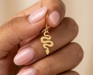 Snake Earrings in 925 Sterling Silver: Vintage-Inspired Gold Plated Design – 2