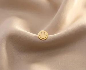 Smiley Face Earrings in 925 Sterling Silver – Gold, Rose Gold or Silver Finish – 3