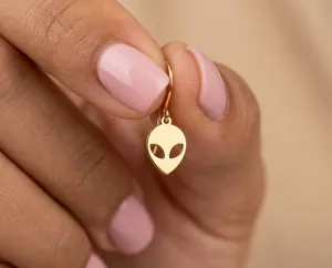 Alien Earrings in 925 Sterling Silver with Gold, Rose Gold or Silver Finish – 2