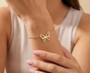 Butterfly Bracelet in 925 Sterling Silver with 18K Gold Plating – 1