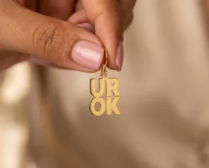 UR OK Statement Earrings – Handmade 925 Sterling Silver Letter Earrings – 2
