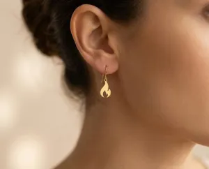 Flame Earrings – Handmade 925 Sterling Silver Drops in Gold, Rose Gold or Silver – 1