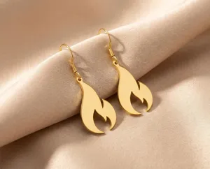 Flame Earrings – Handmade 925 Sterling Silver Drops in Gold, Rose Gold or Silver – 2