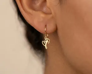 Heart Cross Earrings in 925 Sterling Silver with Gold Plating Options – 1