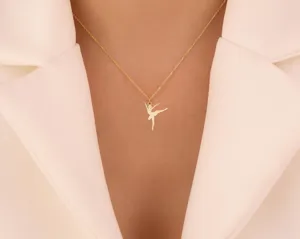 Ballet Dancer Necklace – Minimalist Ballerina Pendant in Sterling Silver – 3