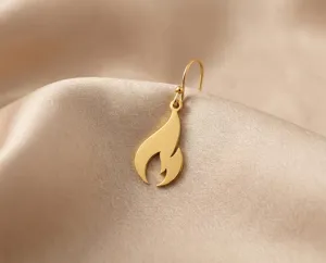 Flame Earrings: 925 Sterling Silver Dangle in Gold, Rose Gold or Silver – 3