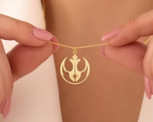 Jedi Rebel Alliance Necklace – Gold Plated Silver Pendant – 1