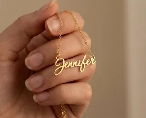 Name Necklace in 925 Sterling Silver with Gold or Rose Gold Plating – 2