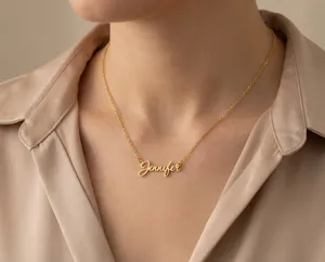 Name Necklace in 925 Sterling Silver with Gold or Rose Gold Plating – 3