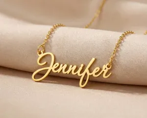 Name Necklace in 925 Sterling Silver with Gold or Rose Gold Plating – 1